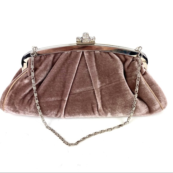 Lapis Handbags - Lapis Velvet Clutch Bag Rhinestones